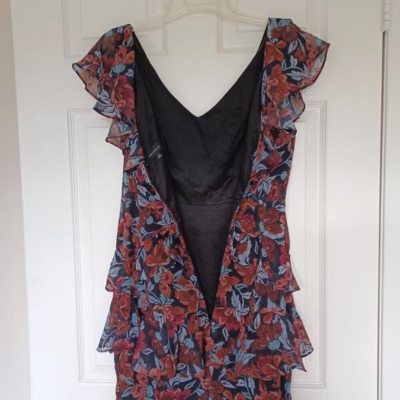 Majorelle Tina Chiffon Floral Tiered Midi Dress S - Picture 9 of 15